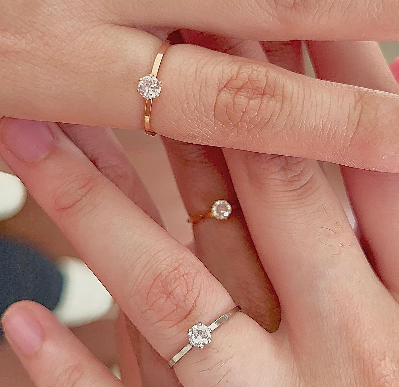 Stainless steel dainty ring